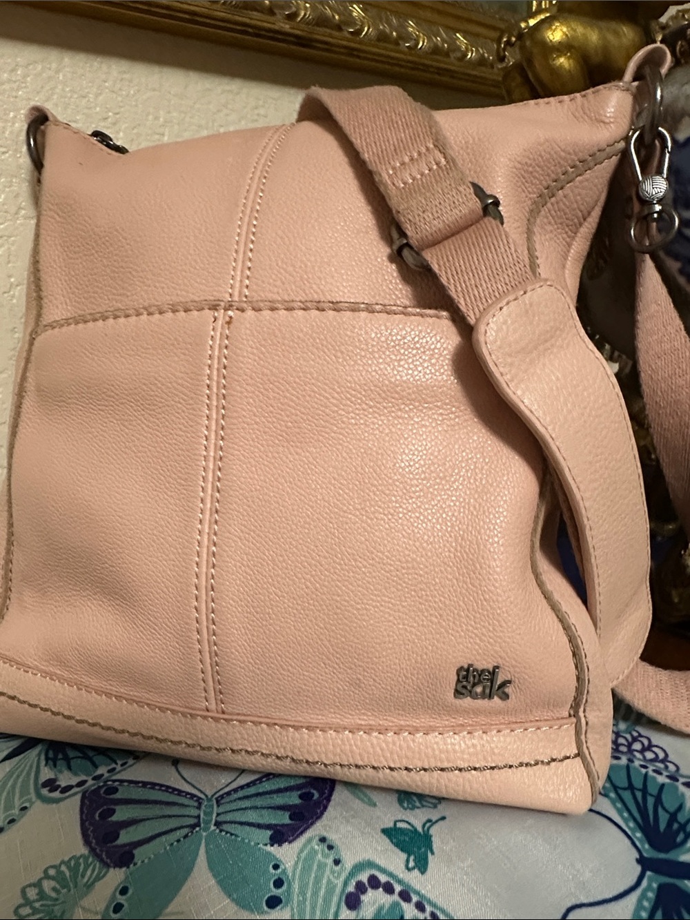 The Sak Pink Pebbled Leather Crossbody Bag - Picture 7 of 7